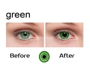 de Lentilles de contact pour les yeux verts, IR ou UV Lentilles de contact , Marked Cards